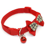 Cute Pet Safery Collar with Plaid Bow and Bell - GreenFur