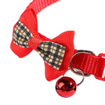 Cute Pet Safery Collar with Plaid Bow and Bell - GreenFur