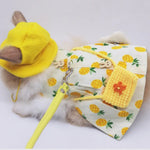 Cute Pineapple Print Rabbit Clothing Accessories and Leash Set - GreenFur