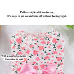 Cute Pink Floral Pet Apparel Dress with Bow - GreenFur