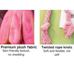 Cute Pink Octopus Shape Chew Squeaky Pet Dog Plush Toys - GreenFur
