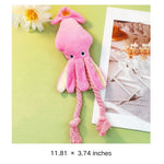 Cute Pink Octopus Shape Chew Squeaky Pet Dog Plush Toys - GreenFur