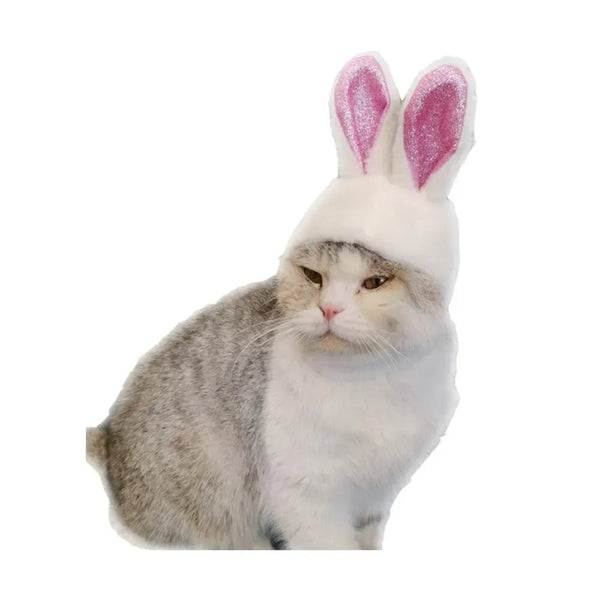 Cute Plush Glitter Bunny Ear Cap for Cats - GreenFur