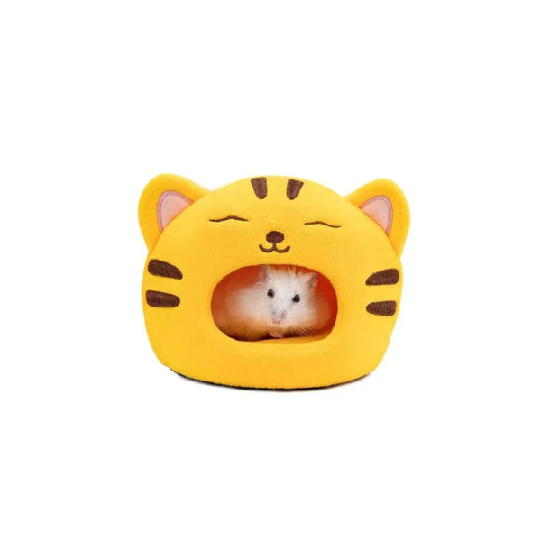 Cute Plush Small Animal Cave Nest Hamster Pet Bed - GreenFur
