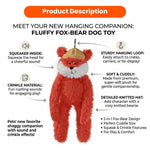 Cute Red Fox Style Hangable Squeaky Crinkly Dog Companion Toy - GreenFur