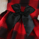 Cute Summer Pet Sling Dress with Bow and Plaid for Doggies - GreenFur
