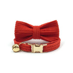Cute Velvet Bow Pet Collar with Gold - plated Buckle - GreenFur
