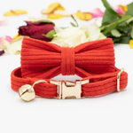 Cute Velvet Bow Pet Collar with Gold - plated Buckle - GreenFur