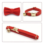 Cute Velvet Bow Pet Collar with Gold - plated Buckle - GreenFur