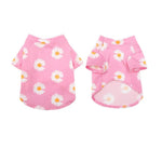 Daisy Flower Pattern Breathable Summer Dog Outfits Shirts - GreenFur