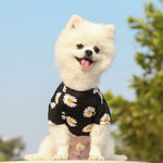Daisy Flower Pattern Breathable Summer Dog Outfits Shirts - GreenFur