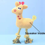 Deer Shape Cotton Rope Bite Resistant Squeaky Dog Plush Toy - GreenFur