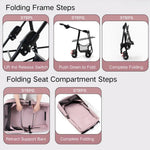 Deluxe Detachable Portable Foldable Pet Stroller with 4 Wheels - GreenFur