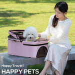 Deluxe Detachable Portable Foldable Pet Stroller with 4 Wheels - GreenFur