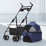 Deluxe Detachable Portable Foldable Pet Stroller with 4 Wheels - GreenFur