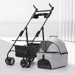 Deluxe Detachable Portable Foldable Pet Stroller with 4 Wheels - GreenFur