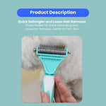 Dematting Tool Slicker Brush Nail File 6pcs Pet Blue Grooming Kit - GreenFur