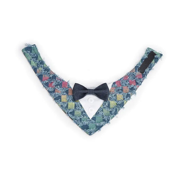 Denim Fringe Party Decorative Pet Bandana - GreenFur