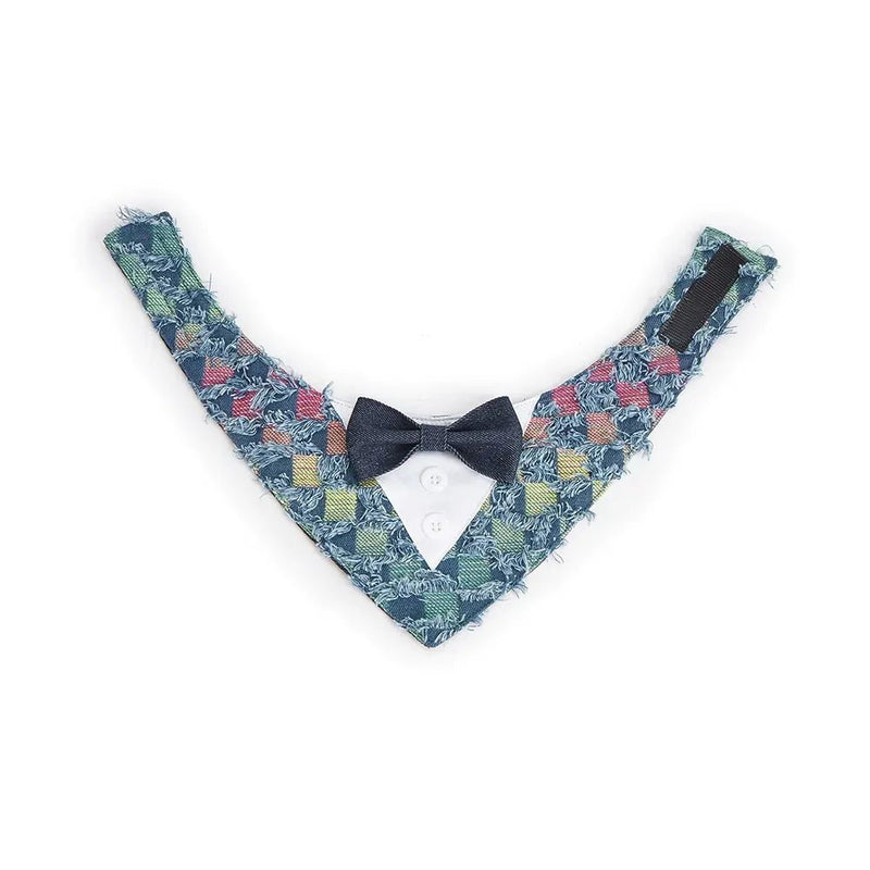 Denim Fringe Party Decorative Pet Bandana - GreenFur