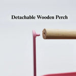 Detachable Bird Training Stand Tabletop Parrot Perch Wood Platform Toy - GreenFur