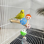 Detachable Hanging Bird Stand Perch Toy with Rotating Balls - GreenFur