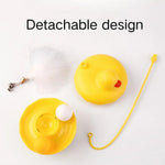 Detachable Rotating Duck ABS Tower Track Ball Cat Toy with Teaser - GreenFur