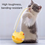 Detachable Rotating Duck ABS Tower Track Ball Cat Toy with Teaser - GreenFur