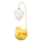 Detachable Rotating Duck ABS Tower Track Ball Cat Toy with Teaser - GreenFur