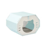 Detachable Semi - Enclosed PP Cat Bed with Scratching Board - GreenFur