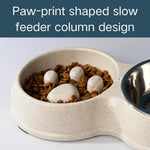 Detachable Smooth Wheat Straw Pet Bowl with Non - slip Base - GreenFur