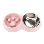 Detachable Smooth Wheat Straw Pet Bowl with Non - slip Base - GreenFur