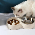 Detachable Smooth Wheat Straw Pet Bowl with Non - slip Base - GreenFur