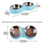 Dog Cat Water Food Bowl PP Material Double Stainless Steel Pet Bowls - GreenFur