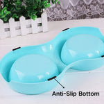 Dog Cat Water Food Bowl PP Material Double Stainless Steel Pet Bowls - GreenFur