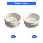 Dog Cat White Ceramic Material Food Water Pet Bowl - GreenFur