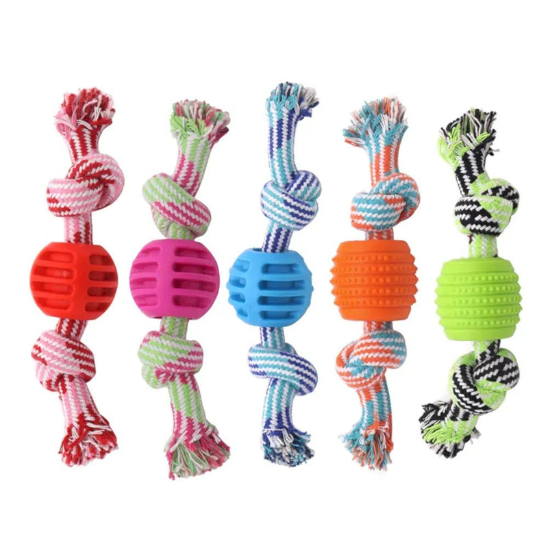 Dog Chew Proof Interactive Toys Ball Dog Rope Toys - GreenFur