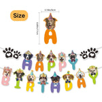 Dog Face and Paw Print Dog Theme Happy Birthday Banner - GreenFur