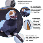 Dog Full Coverage Raincoat Leash Compatible Outdoor Waterproof Windproof Jacket - GreenFur