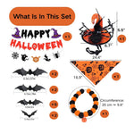 Dog Halloween Party Supplies Witch Hat Bandana Halloween Banner Set - GreenFur