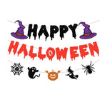 Dog Halloween Party Supplies Witch Hat Bandana Halloween Banner Set - GreenFur