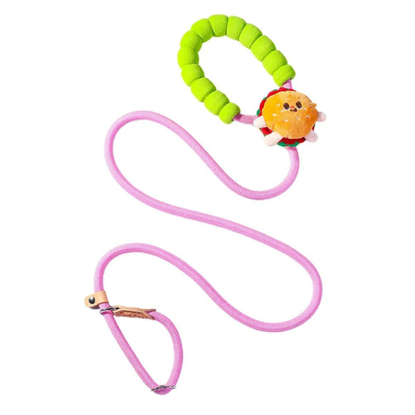 Dog Leash Cartoon Style with P Rope Design - GreenFur