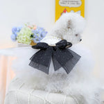 Dog Lolita Dresses with White Pearl and Black Bow Design - GreenFur