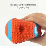 Dog Play Ball Squeaky Rugby Pet Latex Toy - GreenFur