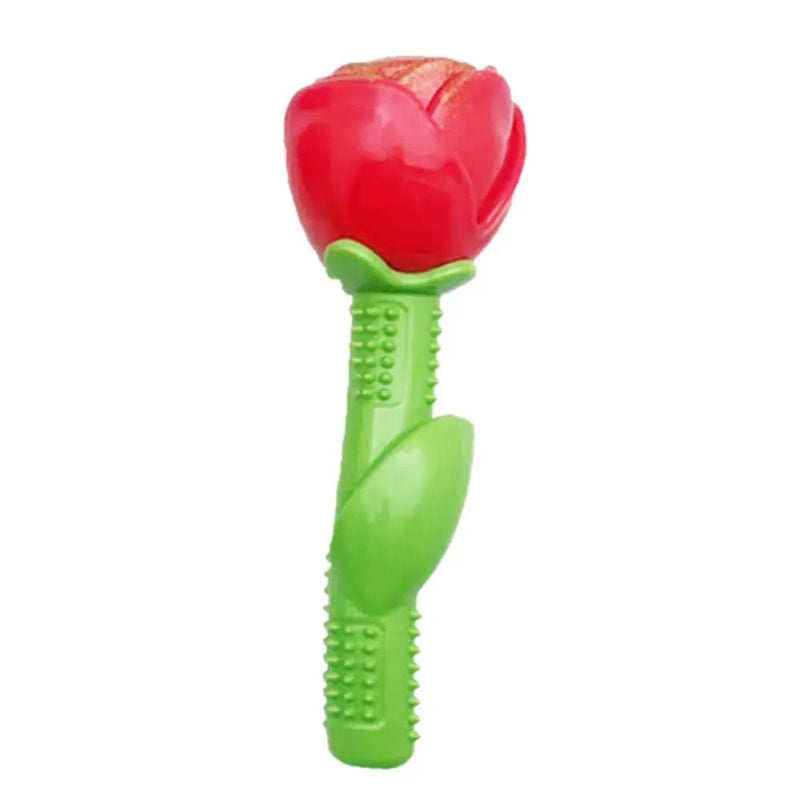 Dog Rose Flower Chew Toy Floating Dental Stick Interactive Elastic for Dogs - GreenFur