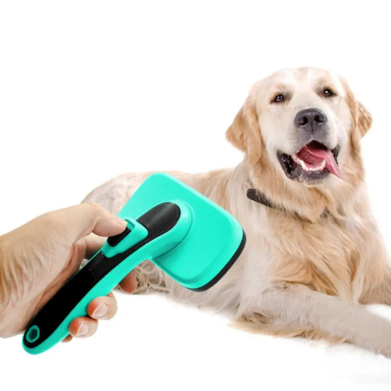 Dog Self Cleaning Slicker Brush for Short Long Haired Dogs - GreenFur