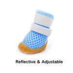 Dog Shoes Breathable Mesh Boots with Reflective Stripe - GreenFur