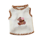 Dog T-shirt with Ice Cream Bear Pattern - GreenFur