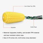 Dog Tooth Clean Toy TPR Corn Shape Squeaky Dog Toys - GreenFur