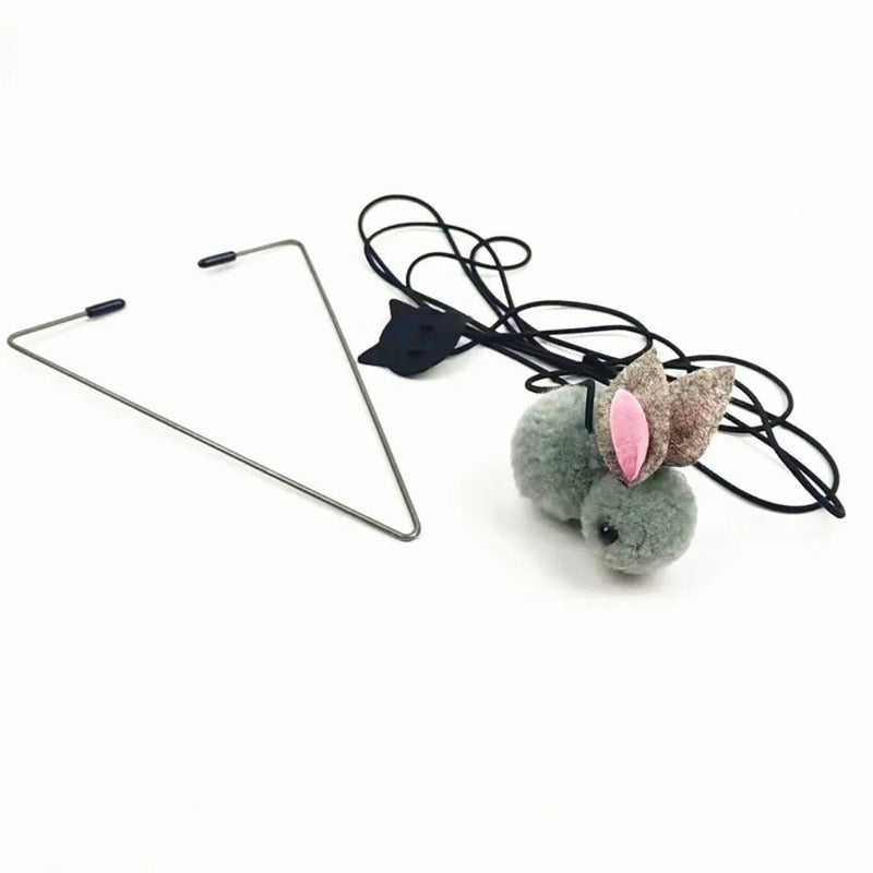 Door - Hanging Cute Plush Rabbit Cat Toy with Elastic Cord - GreenFur