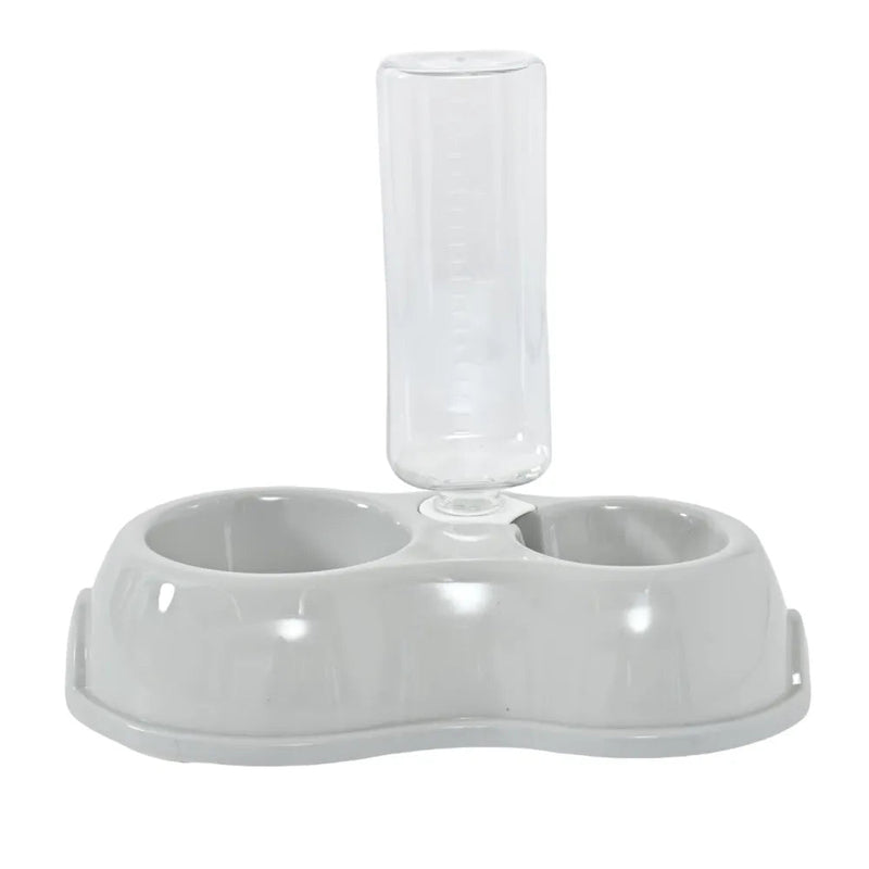 Double - Bowl Plastic Cat Water Dispenser - GreenFur